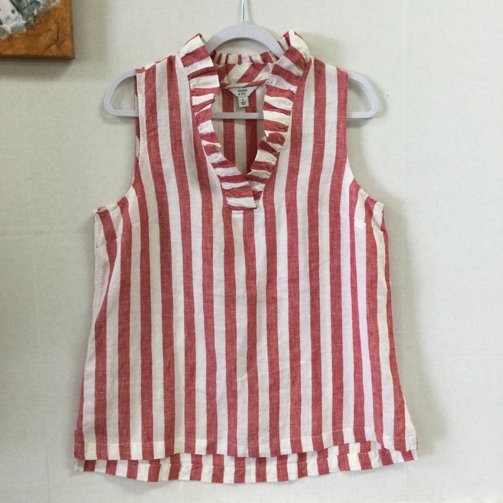 Crown & Ivy  100% linen Blouse